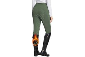 BALEAF Leggings de equitación con forro polar para mujer, pantalones térmicos para caballo, mallas ecuestres, bolsillos