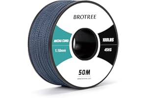 Brotree Micro Cuerda Paracord 1,18mm 50M Bobina para Pulsera, Bricolaje, Manualidades - 45 kg Charge de Rupture (Azul Marino)
