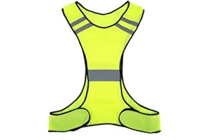 FOCKET Chaleco Reflectante, Chaleco de Seguridad de Alta Visibilidad, Chaquetas reflectoras Ropa de Seguridad para Correr, Andar en Bicicleta, Motocicleta, Caminar(12-Lima)