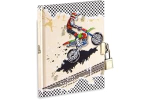 MARELI Diario secreto 14,5 x 18 cm con candado de metal y 2 llaves