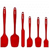 Valletta Drongo Heat Resistant Fireproof Nonstick Silicone Spatula Set 6 Pieces Red