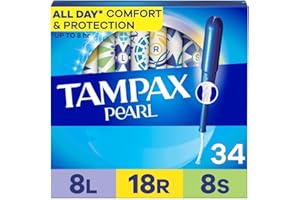 TAMPAX Pearl Tampons, Leicht/Normal/Super saugfähig, mit LeckGuard-Geflecht, 3er-Pack, ohne Duft, 34 Stück