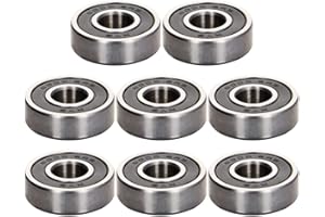 Othmro Lot de 8 Roulements à Billes à Double, 10x26x8 mm, Roulements à Billes en Acier au Carbone avec Double Blindage, Roulement à Billes à Gorge Profonde 6000-2RS, pour Machines de Jardin et Outils
