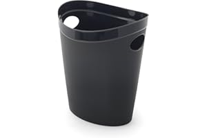 Addis Plastic Waste Paper Bathroom Bedroom Office Trash Bin, Black, 12 ltr