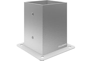 Italfence - Supporto per palo in legno a sezione quadrata, zincato a caldo (Tutte le misure) [101x101mm, 1 pezzo]