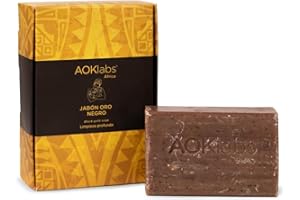 AOKlabs - Jabones Oro Africanos | 100% NATURALES Y ARTESAL | Limpieza Profunda | ANTIMANCHAS, ANTIARRYGAS Y DETOX | Cuidado Corporal, Facial y Capilar |PIEL RADIANTE Y SUAVE (Oro Negro)