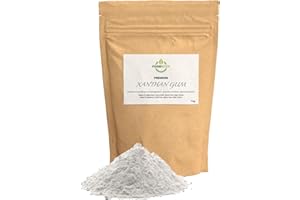 FOOD BITES Gomma di Xantano 1Kg in Polvere per Cucinare - Ebook OMAGGIO con 12 Ricette - Addensante per Liquidi Ideale per Cucina Molecolare & Mixology - Gomma Xantana 100% DI PUREZZA