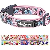 Blueberry Pet 1,5cm S Klein Frühlingsgru? Rosig Bedruckt Niedliches Neopren-Gepolstertes Hundehalsband