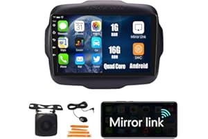 Wostoke Navigazione Android auto Stereo GPS Radio Telecamera di retromarcia Display 9" IPS Schermo tattile Headunit Tablet Pad Lettore multimediale Per Jeep Renegade 2016-2020 Quad Core 1G+16G