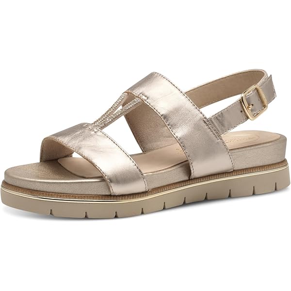 Tamaris Damen Sandalen flach Leder grün oliv ab 62,97