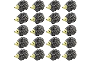 Angoily Résine Hérisson Figurines Mini Animal : 20 Pièces Pelouse Micro Hérisson Statue Fairy Garden Pelouse Paysage Animal Figurine Sculpture Décor 1. 2 cm