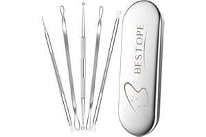 TAYTHI BESTOPE Mitesserentferner, Pickel, Komedonenextraktor, bestes Akneentfernungs-Set, Behandlung für Hautunreinheiten, Whitehead-Popping, Zit-Entfernung für risikofreie Nase, Gesichtshaut, mit Metallgehäuse
