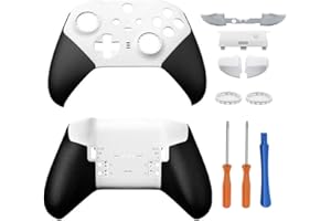 Hzxkqmil Ersatz-Gehäuse-Set für Xbox Elite Wireless Controller Series 2 - Core Edition Weiß, Vordere Schale Hintere Abdeckung Faceplate + LB RB Auslösetaste Bumper LT RT-Taste Joystick-Ringe Zubehör