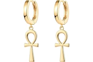 Jenosy Ohrringe Damen Zarte Ohrringe Gold Hängend Modische Creolen mit Anhänger Chunky Knorpel Huggie Tropfen Ohrringe Hypoallergene Ohrringe Vergoldet Damen Modeschmuck für Frauen und Mädchen