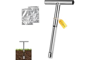 Supaway Próbka glebowa 51 cm sonda do badania gleby 304 ze stali nierdzewnej sondy podłogowe z uchwytem T 2,5 mm grubość ścianki narzędzie do próbek gleby z 2 workami do testowania ziemi ogrodowej