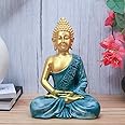 The Advitya Polymarble Meditating Buddha/Buddh/Gautam Buddha Statue Lord Figurine/Idol/Murti Gift Items Showpiece for HomeDecor Decoration Gifting (Blue - 10 inch)