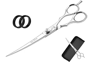 WISH BEAUTY,THE ROYAL ELEGANCE wishbeauty 8' inches Pet Grooming Shears, Dog Grooming Scissor | Curved Blade Dog Scissor - Curved Blade