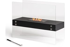 NORBE | Camino a Bioetanolo LOKS | Biocamino da terra Interno | Dimensioni 80x32x60h cm | Potenza: 3,68 kw/h (Nero)