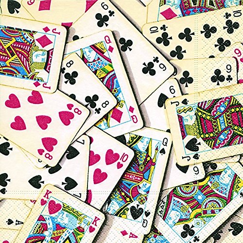 Preisvergleich Produktbild 20 Servietten Skatkarten / Kartenspiele 33x33cm