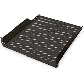 DIGITUS Professional DN-19 TRAY-2-55-SW Shelving Unit for 483 mm (19 Inches) Cabinets - Attached in Front, Load 25 kg, from 8