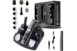 Sifuplex PrimeCut Pro Barttrimmer Kit SFT-1 I Profi Bartschneider für Herren mit 5 Aufsätzen I Präzisions-Trimmer, 180 Min Akkulaufzeit, LED-Display, USB-C I Für Bart, Konturen & Körperpflege