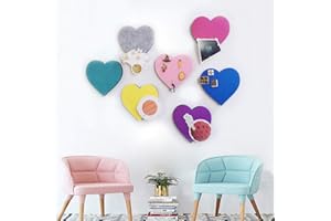 MANCO LUELLA Set of Felt Cork Board Tiles, Wall Bulletin Board Hexagon Square Circle Pin Board w/Self Adhesive to Keep Photos Memos Display Board Pads Pictures Drawing Goals Notes Colorful Foam Wall Decorative