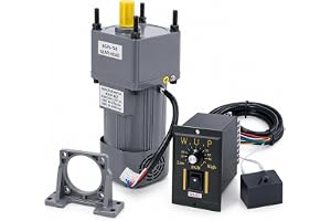 RibasuBB Elmotor 220 V justerbar, AC 220 V 250 W motor med steglöst justerbar frekvensomvandlare, växelregulator och hållare