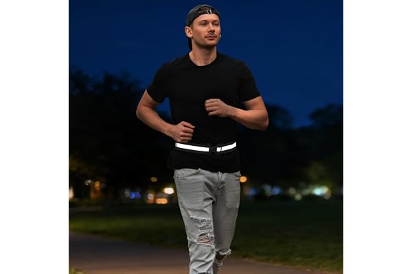 AYKRM Gilet réfléchissant Ceinture de Course/réfléchissant de Haute Visibilité - réglable Pratique pour Sport, Nuit sécurité - Accessoire léger et Confortable de Sport