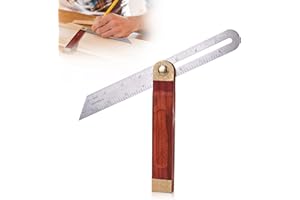 CRESBEL Anschlagwinkel 200 mm: Multi Winkelschmiege Verstellbarer - Winkelmesser T-Schmiege 230mm, Schmiege Winkelmesser Holz mit Metall, Edelstahl Winkelschmiege mit Feststellfunktion Gehrmaß Winkel