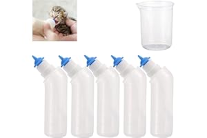 Gufastoe 5 tetinas de silicona azul con biberón para cachorros, perros, gatos u otras mascotas