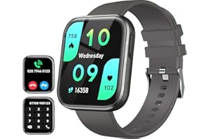 ANCWEAR Smart Watch Answer/Make Calls for Men Women, 1.96" Fitness Tracker Watch, Heart Rate/Step Counter/Sleep Tracker/Blood Oxygen/120+ Sports (Gray)