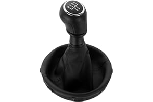 DOMENICA 5 Gang Schaltknauf Schalthebel mit Schaltmanschette Kompatibel für VW Transporter T5 T6 MKV MKVI 2003-2011