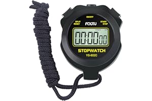 FCXJTU Simple Digital Sports Stopwatch, No Bells, No Clock, No Alarm, Simple Basic Operation, Silent, ON/Off, Pure Stopwatch for Swimming Running Training Kids Coaches Referees Teachers Black