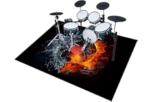 EYKWKB Alfombra de Tambor 120 x 70 cm Alfombras Acusticas Bateria para Kits de Batería Electrónica Bombo Caja y Otros Instrumentos Musicales Alfombrillas Antideslizantes Alfombra para Batería