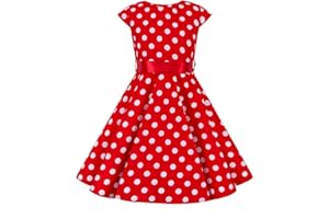 IBTOM CASTLE Abito da bambina vintage anni '50, rockabilly, senza maniche, con stampa floreale, linea ad A, swing, casual, vacanze, retrò, matrimonio, compleanno, cocktail, feste, serate, ballo, ballo