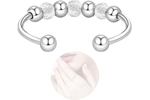 FEITENGU Sterling Silber 925 Anxiety Ring,Fidget Stressring Damenring,Langlebigem Edelstahl – Wasserfeste Ringe,Geschenk Für Frauen
