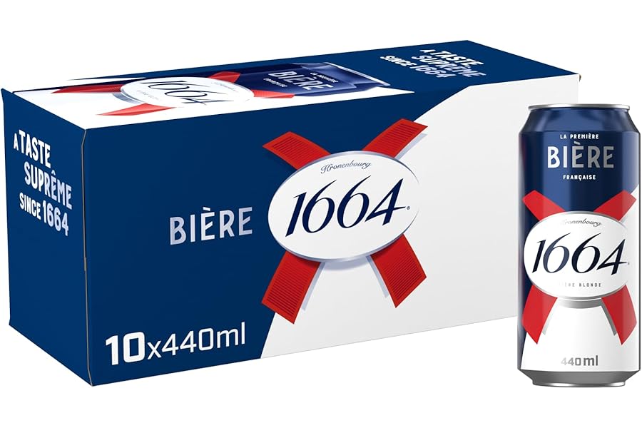 Kronenbourg 1664 Biere Beer Lager 440ml Can (Pack of 10)