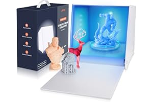 Scatola per Polimerizzazione in Resina UV JAYO per Modelli in Resina LCD DLP SLA, Essiccatore con Timer in Resina con lampada UV da 405 nm,360° Giradischi,Riflettore Acrilico,Bianco Taglia Grande