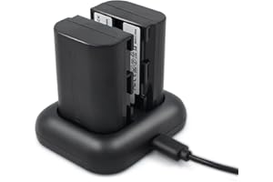 ENEGON Bateria zapasowa (2 sztuki) i Rapid Dual ładowarka do Canon LP-E6, LP-E6N i Canon EOS 5D Mark II/III/IV, 5DS, 5DS R, 6D, 7D, 7D Mark II, 60D, 60Da, 70D, 80D, XC10