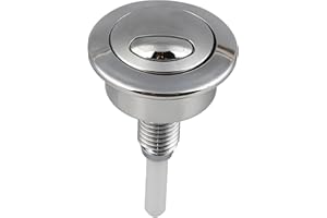 LYAI Dual Toilet Flush Button Replacement,Adjustable Silver Round Push Button Flush Kit for Twyford Optima49 Top-Mounted Toilet Cisterns Flush System Replacement 1PCS