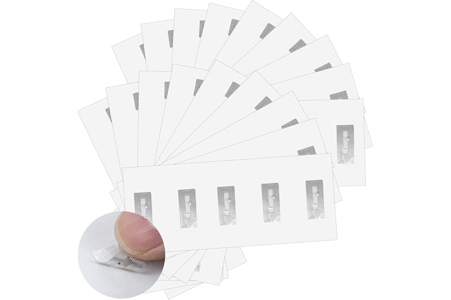100 Pcs NFC Tag Stickers NTAG213 NFC Tags Sticker Blank RFID Stickers Rewritable Adhesive Labels NFCs Cards Programmable 144 Bytes Memory