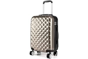 KONO Reisekoffer Handgepäck Koffer 4 Rollen Zwillingsrollen Hartschalenkoffer Handgepäck Trolley Klein 55cm & 31 Liter ABS+PC