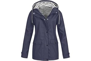 MOKBAY Veste Femme de Pluie Imperméable Mi Saison Outdoor Manteau Capuche Manches Longues Automne Hiver Blousons Femme Randonnée Anti-Pluie