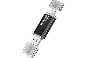 ADRREYUFNY Memoria USB 128GB, Flash Drive USB 2.0 Pendrive 128GB 2 en 1 OTG USB C Memory Stick para Smartphones, Tabletas y Otras Dispositivos USB o Tipo C (Negro)