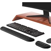Klasse Gaming Klavye ve Mouse Bilek Destek Seti, ErgoPad, Kaymaz Tabanlı, Nefes Alan Kumaş, Ağrı &Ouml;nleyici (Siyah Destek Seti)