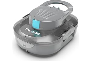 TALOSBO Pleco S1 Poolroboter, 80 Min Automatische Reinigung, Dual Motoren Poolreiniger Selbsteinparkfunktion mit 2,5 Stunden Ladezeit Poolsauger Akku für Flache Böden Pools