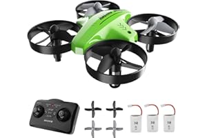 ATOYX Mini Drone para Niños, RC Helicopter Quadcopter AT-66C, 3D Flips, Modo sin Cabeza, Estabilización de Altitud, 3 Velocidades,3 Baterías, Regalo para Niños y Principiantes (Verde)