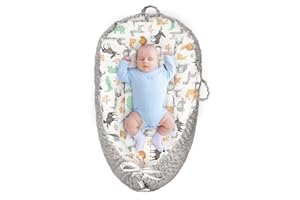 BebeCalin Réducteur de Lit Parapluie bebe avec Matelas 95 * 58 cm - Cododo Nid d'Ange pour Bébé(Gris Lion)