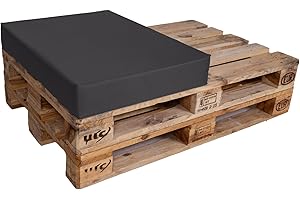 ‎TEXDEKO TexDeko Halbes Palettenkissen 60x80x12cm Loungekissen wasserabweisend waschbar Palettenpolster Made in EU (Anthrazit)