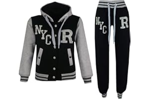 A2Z 4 Kids® Enfants Filles Garçons Baseball Rosé Bébé Survêtement Fox Veste & Pantalons des Sports Sweat À Capuche Pantalons Jogging Costume Joggers Âge 2-13 Ans